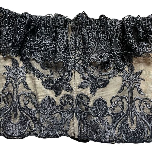 NWT ELLIE WILDE by MON CHERI Two Piece Dress EW118156 Black Nude Size 10 - Picture 12 of 16